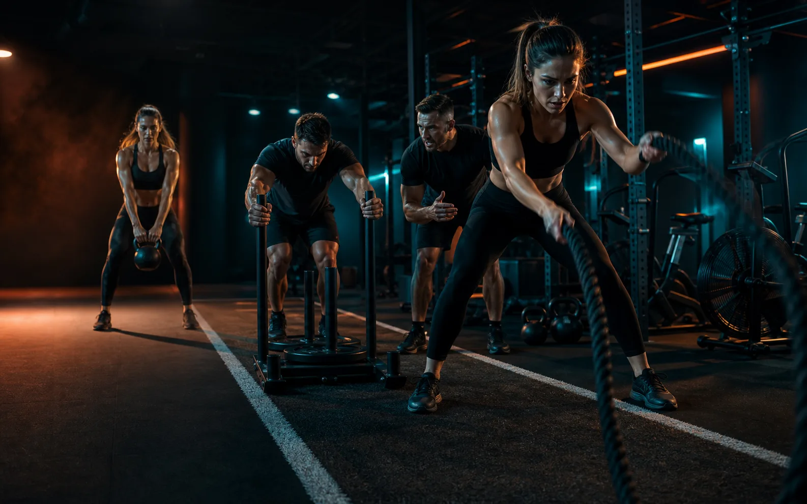 Small-group HIIT class at Grit Gym
